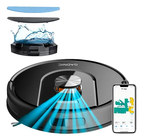 Aspiradora Robot Trapeadora Gadnic V51, vista inferior con cepillos